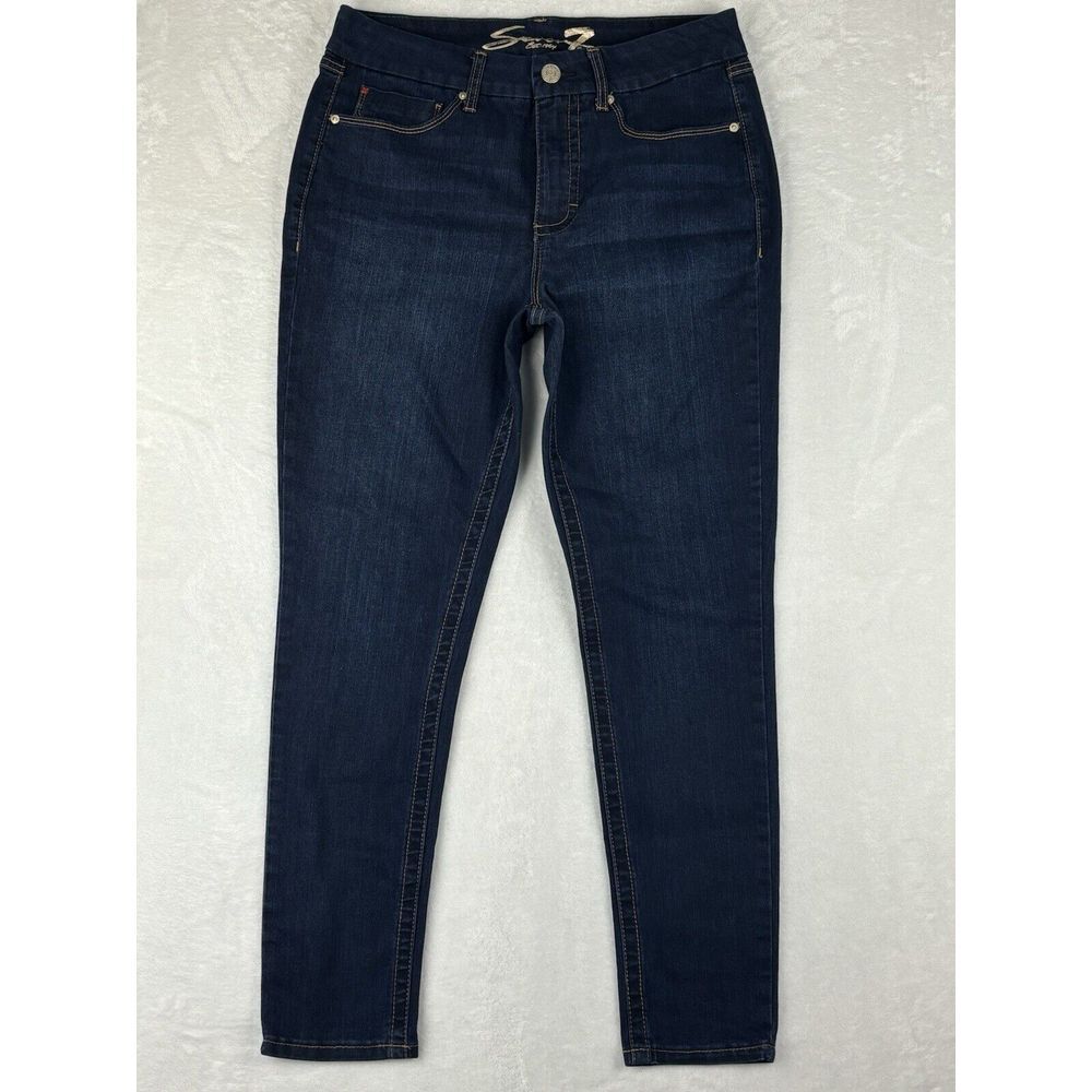 Seven 7 Jeans Womens Blue Tummyless High Rise Skinny‎ Jeans Size 12
